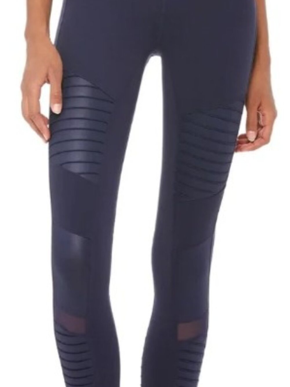 Alo High Waist Moto Leggings Navy Blue Size XS
